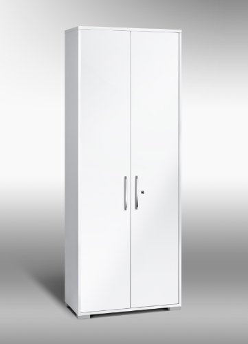MAJA-Möbel 1232 3956 Aktenregal mit Türen, Icy-weiß – weiß Hochglanz, Abmessungen BxHxT: 80 x 214,5 x 40 cm - 2