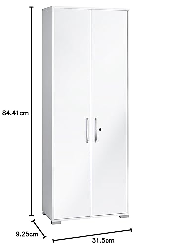 MAJA-Möbel 1232 3956 Aktenregal mit Türen, Icy-weiß – weiß Hochglanz, Abmessungen BxHxT: 80 x 214,5 x 40 cm - 3